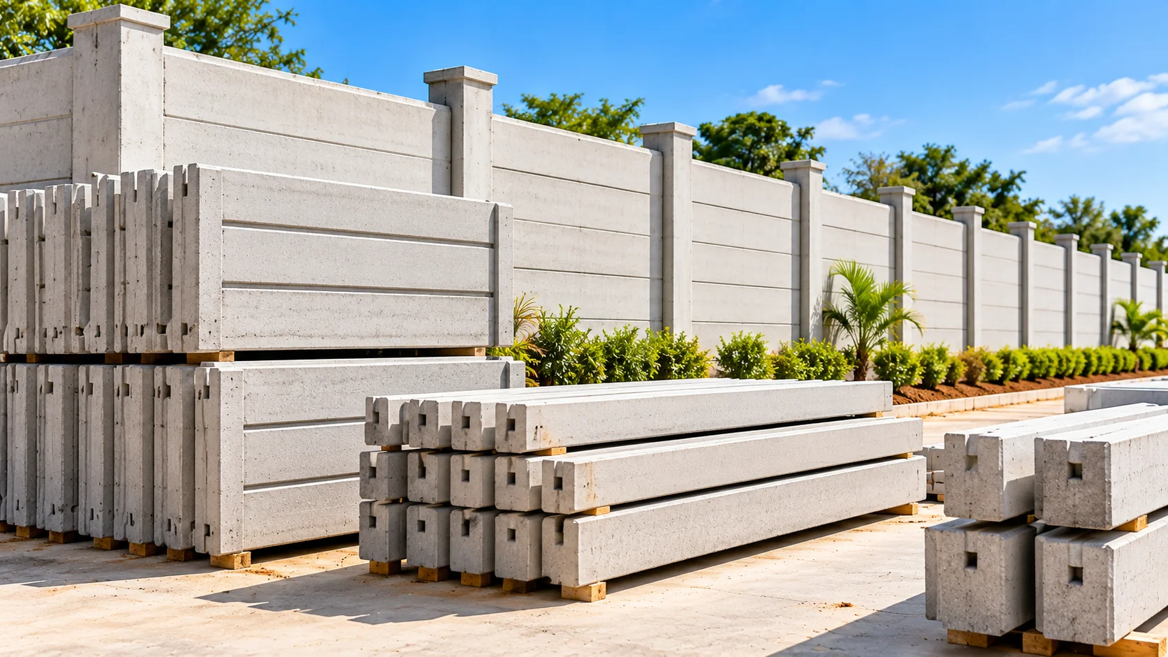 Precast concrete compound wall panels