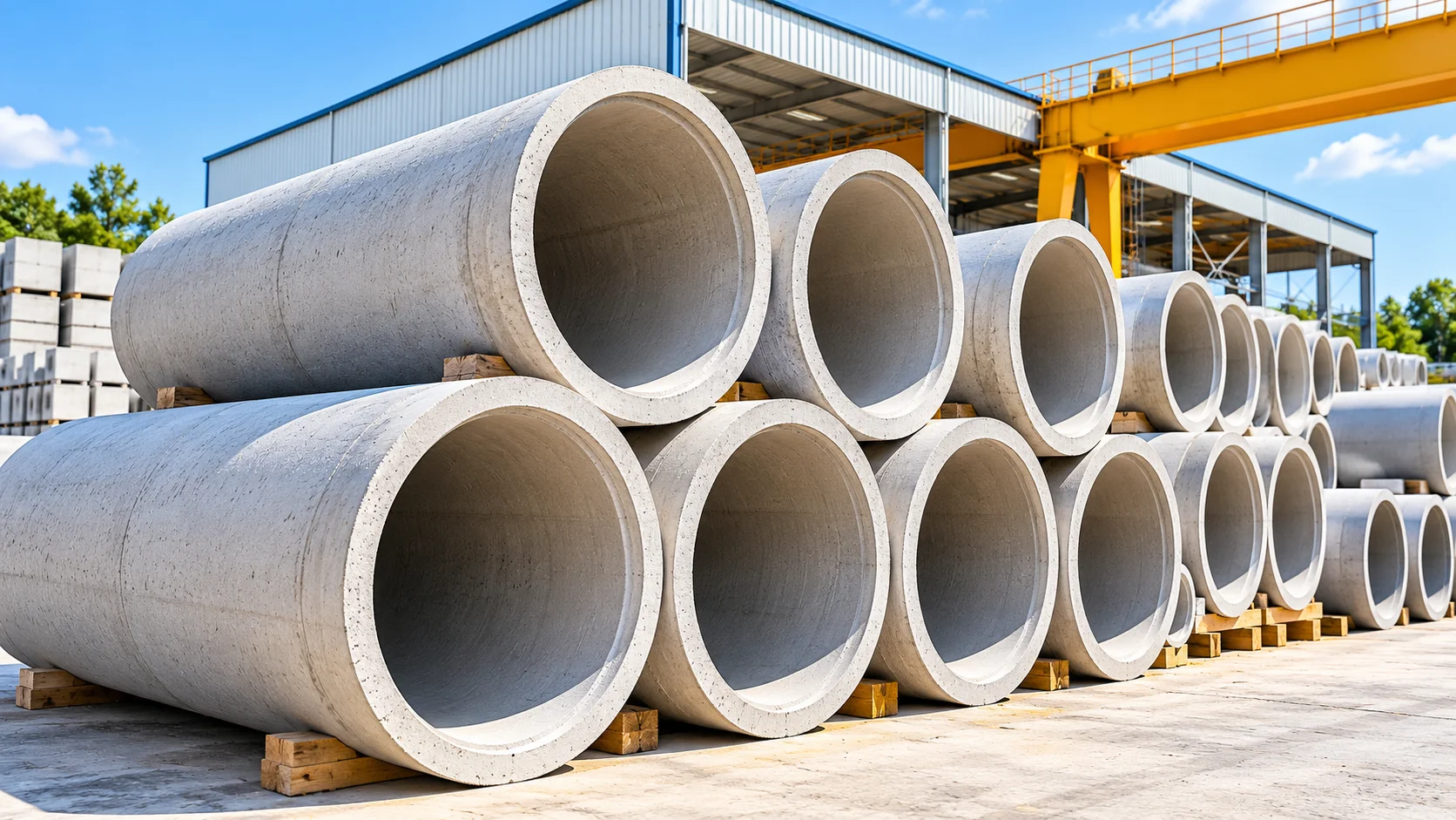 Precast concrete pipes and elements