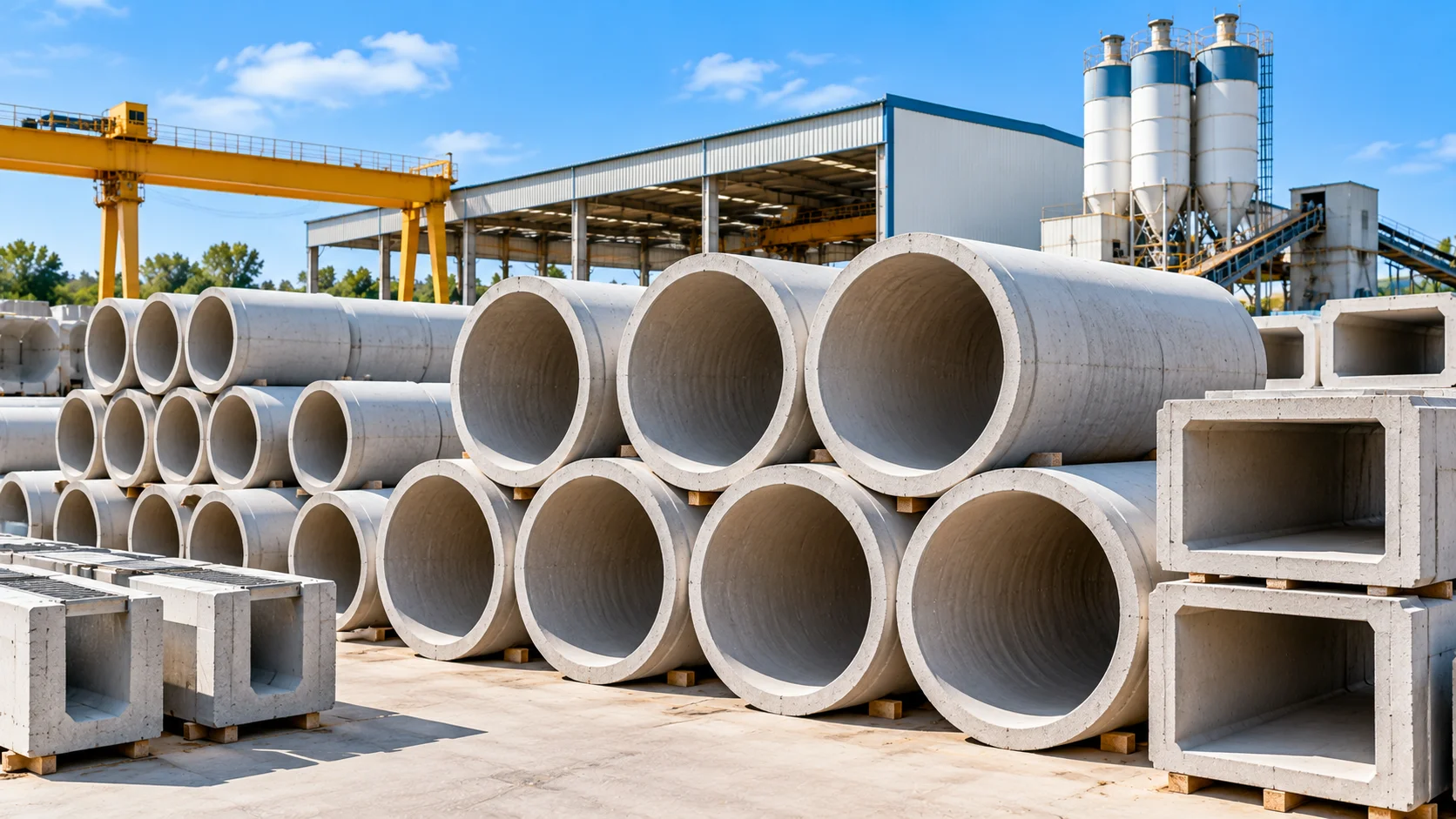 Precast concrete pipes
