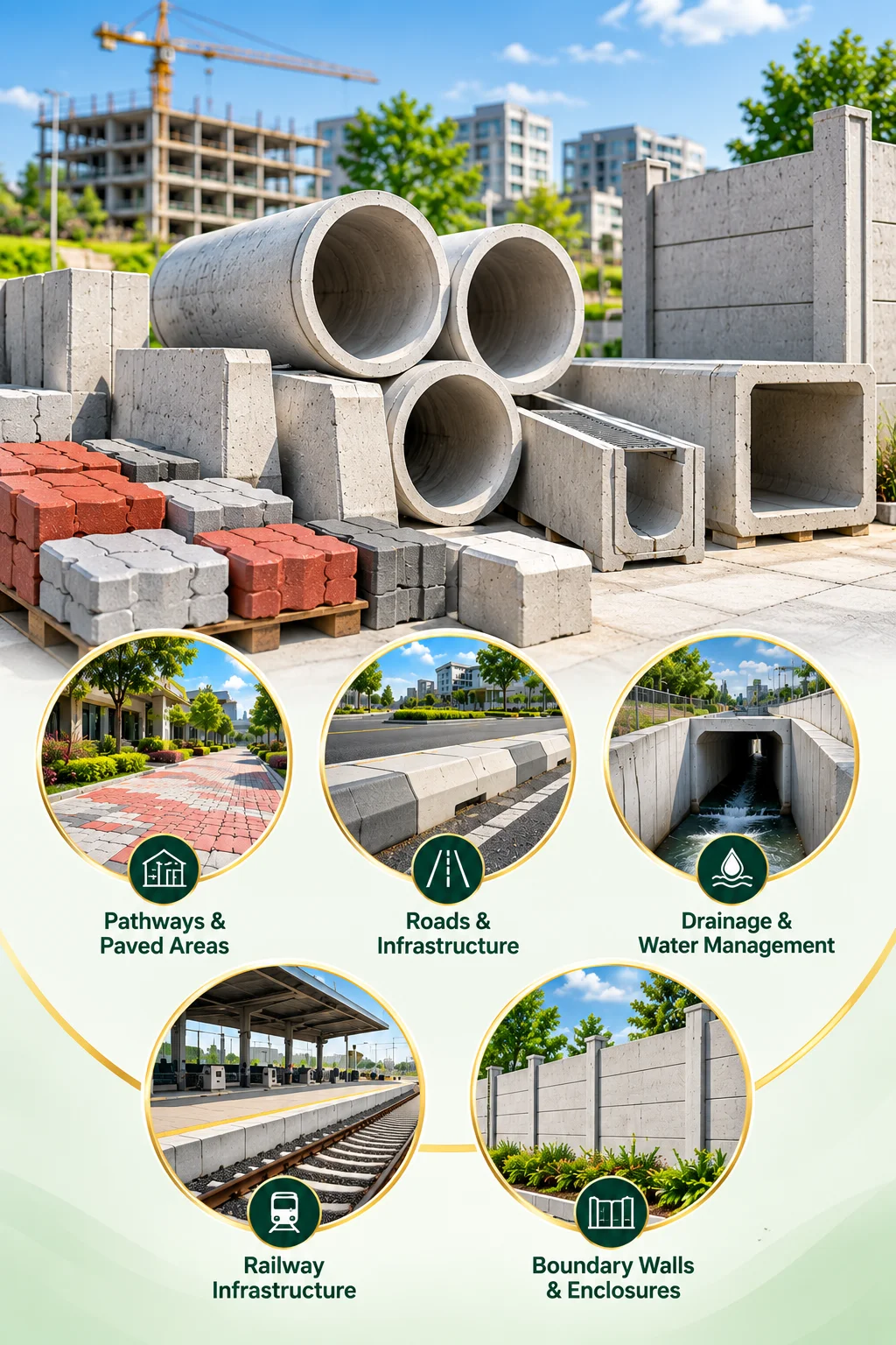 Precast concrete production area