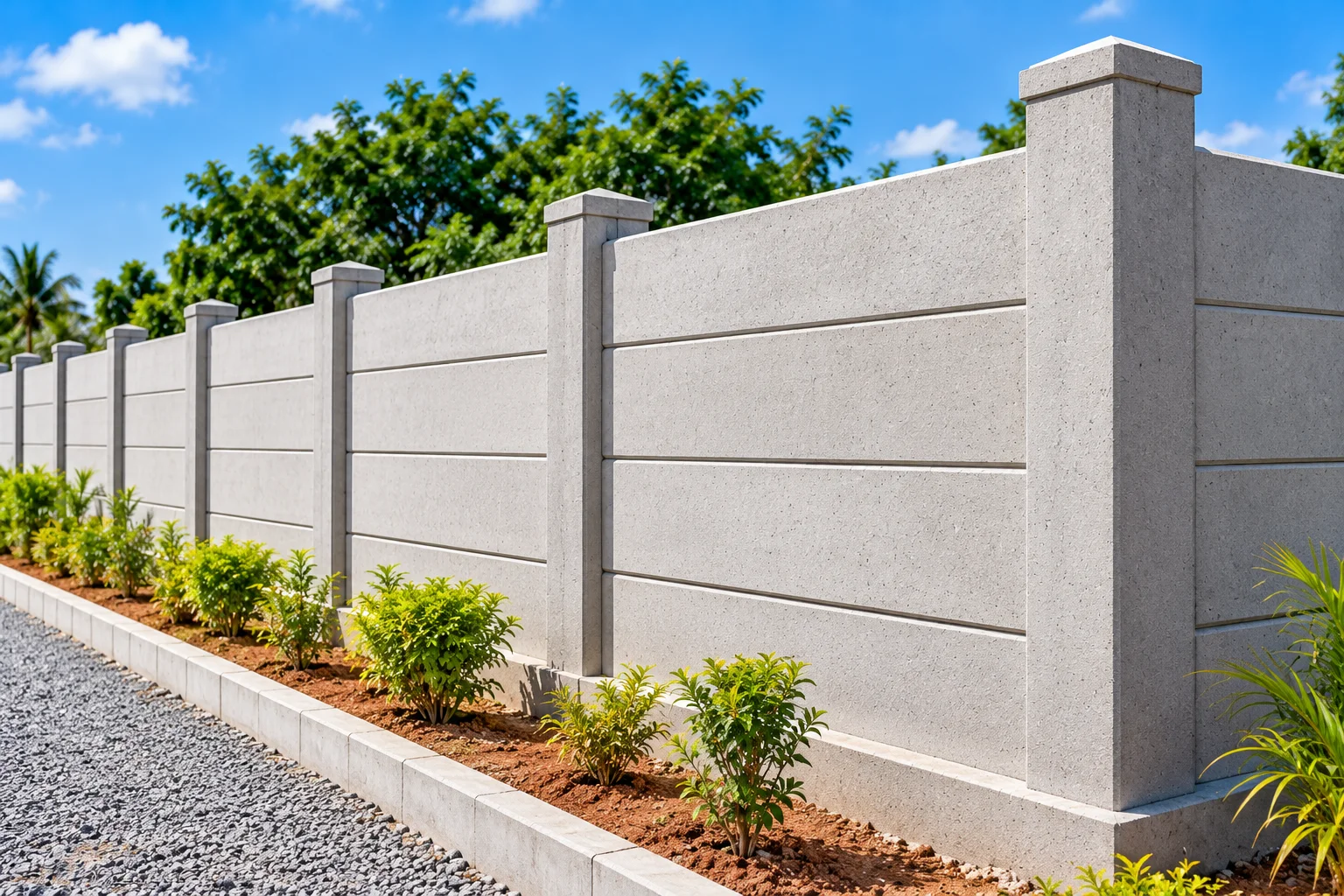 Precast concrete compound wall panels