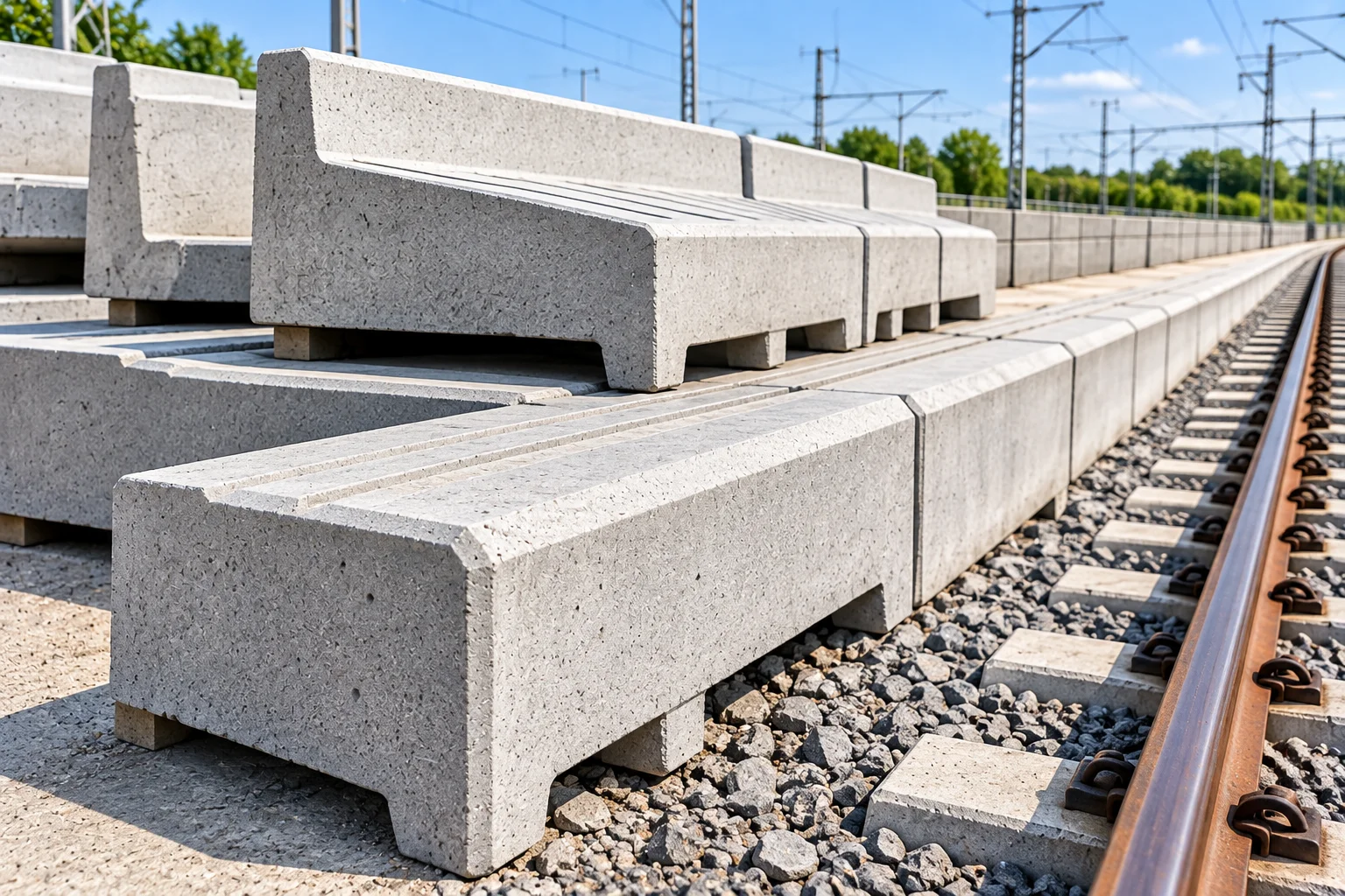 Precast concrete railway coping